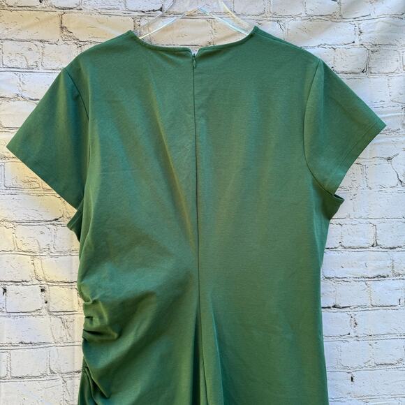 Boden Dress Green Side Ruched Jersey Midi Size 20-22 R Versatile Holidays Event - Picture 4 of 8